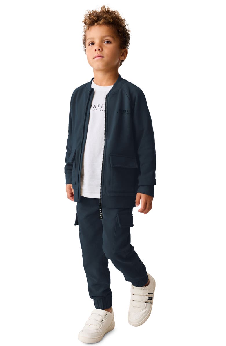 Baker by Ted Baker Kids' Bomber Jacket, Graphic T-Shirt & Cargo Joggers Set, Alternate, color,