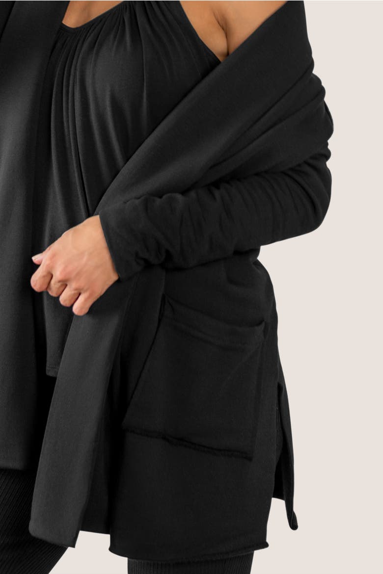 Soho Pocketed Fleece Sweater Jacket, Alternate, color, Black