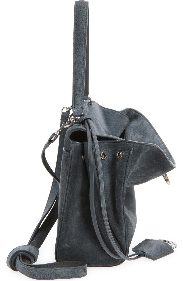 Balenciaga Rodeo Waxed Suede Top Handle Bag, Alternate, color, Storm Grey