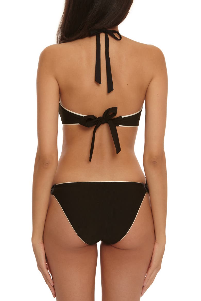 Corinth Side Tie Swim Bottoms, Alternate, color, BLACK/ VANILLA
