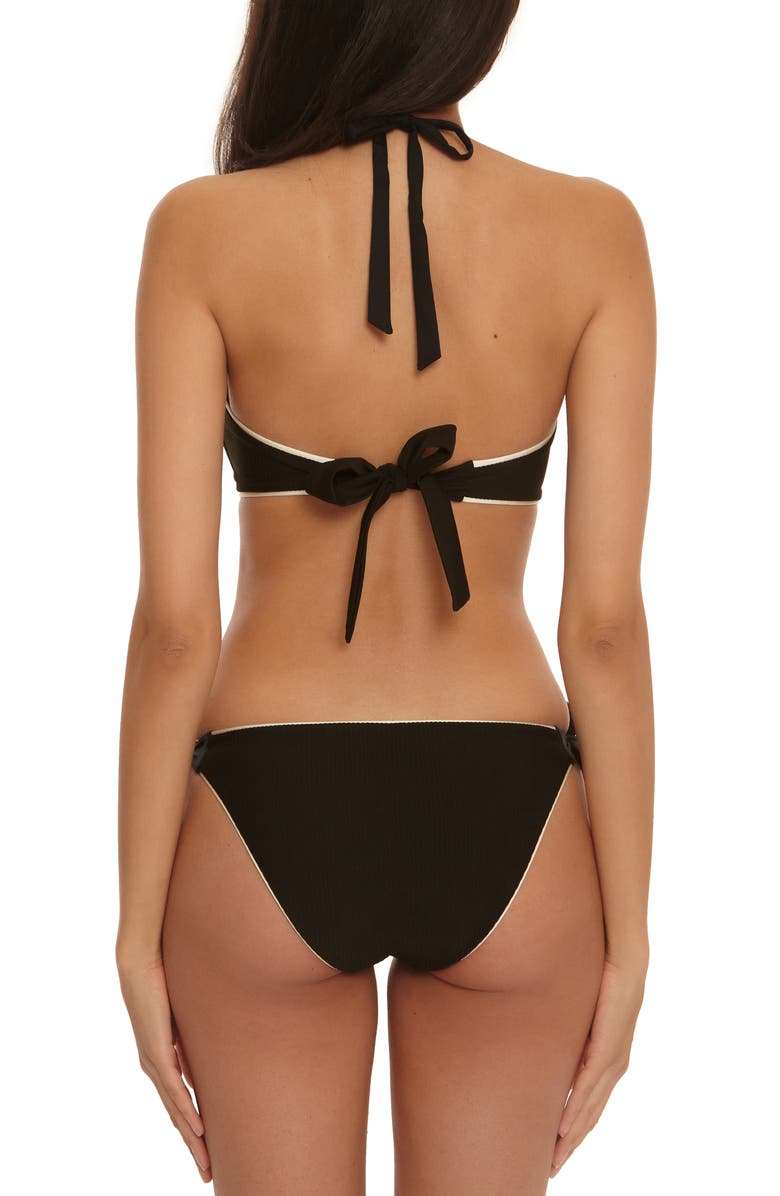 Trina Turk Corinth Bandeau Bikini Top, Alternate, color, Black/ Vanilla