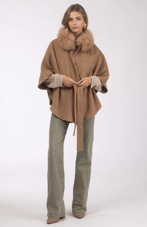 Gorski Wool Belted Cape In Brown