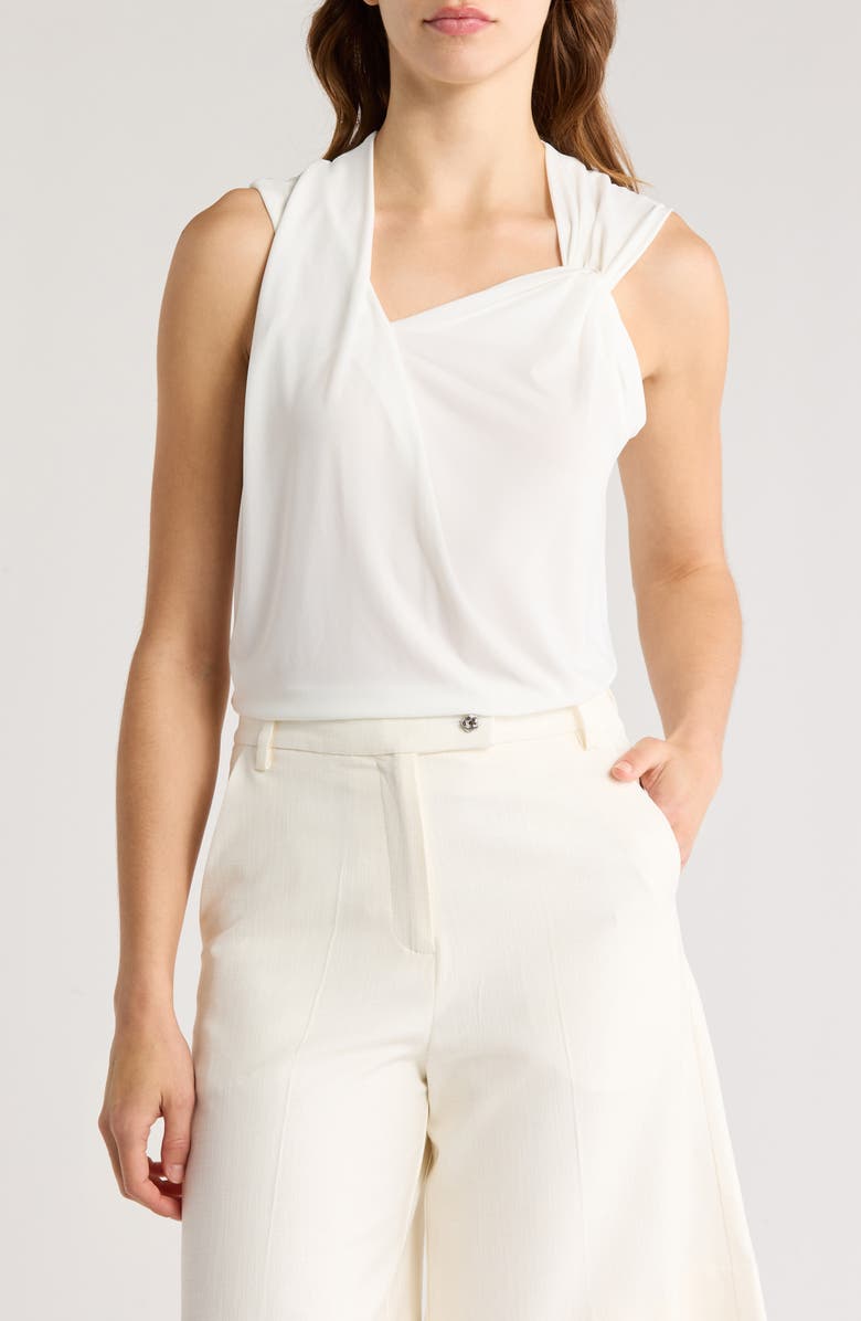 Derek Lam 10 Crosby Alya Draped Shell, Main, color, Blanc De Blanc