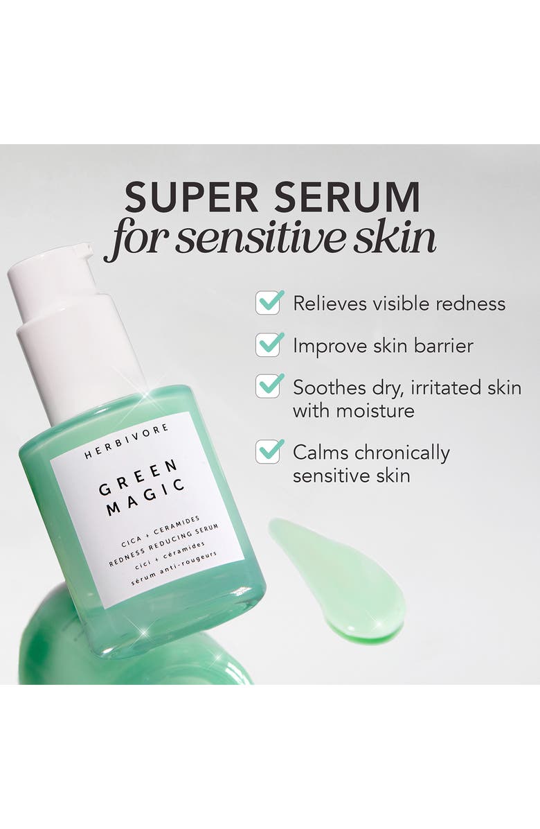 Herbivore Botanicals Green Magic Cica + Ceramides Redness Reducing Serum, Alternate, color,