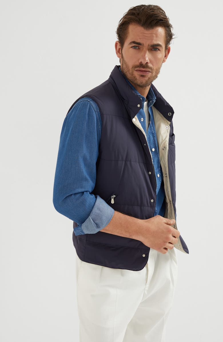 Brunello Cucinelli Nylon down vest, Alternate, color, 