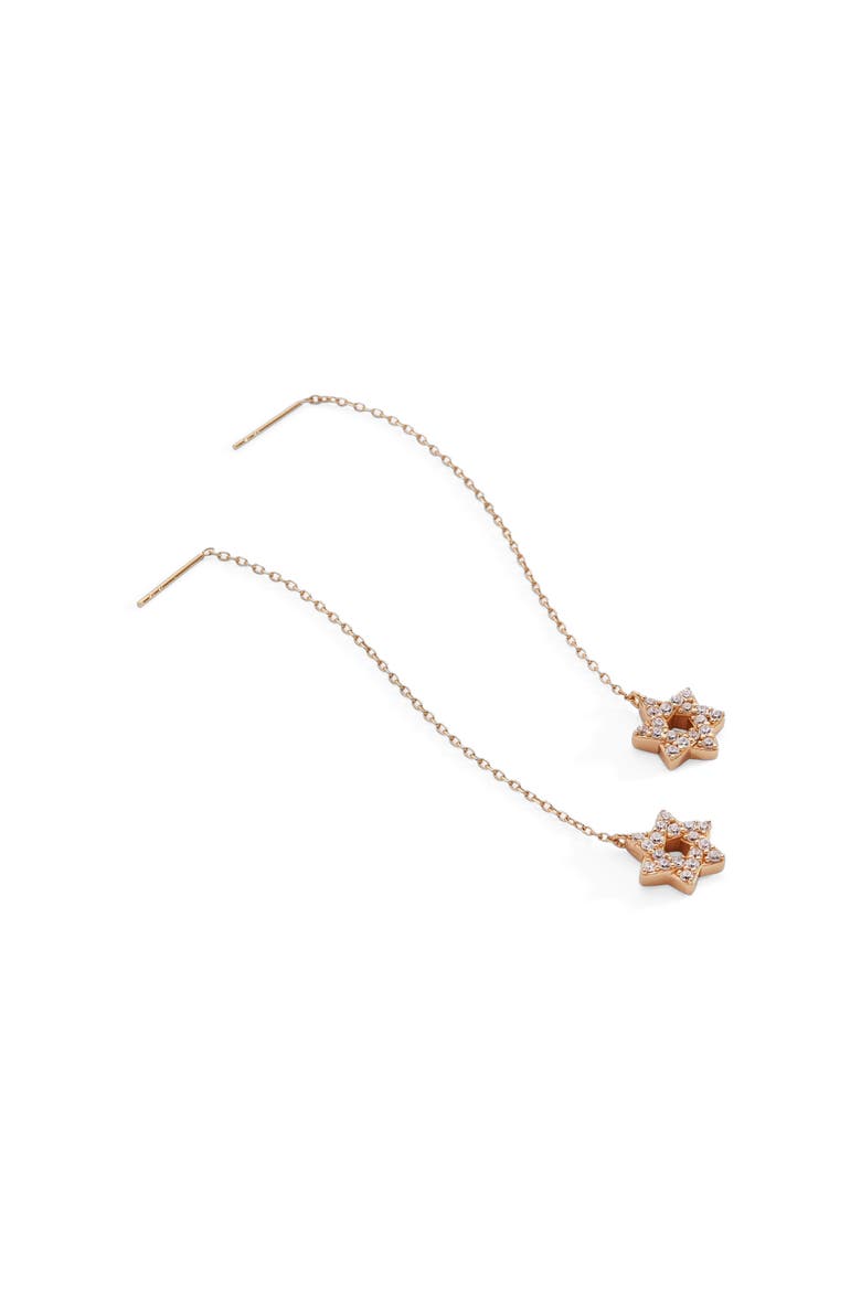 Delicate Pave Star of David Threader Earrings, Alternate, color, Gold