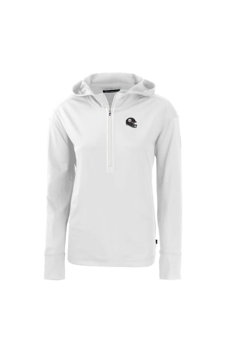 Cutter & Buck Women's Cutter & Buck  White Pittsburgh Steelers Helmet Daybreak Eco Recycled Half-Zip Hoodie, Alternate, color, 