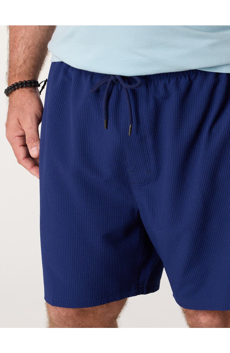 Harbor Bay by DXL Big & Tall Seersucker Swim Trunks, Alternate, color, Blue Depths