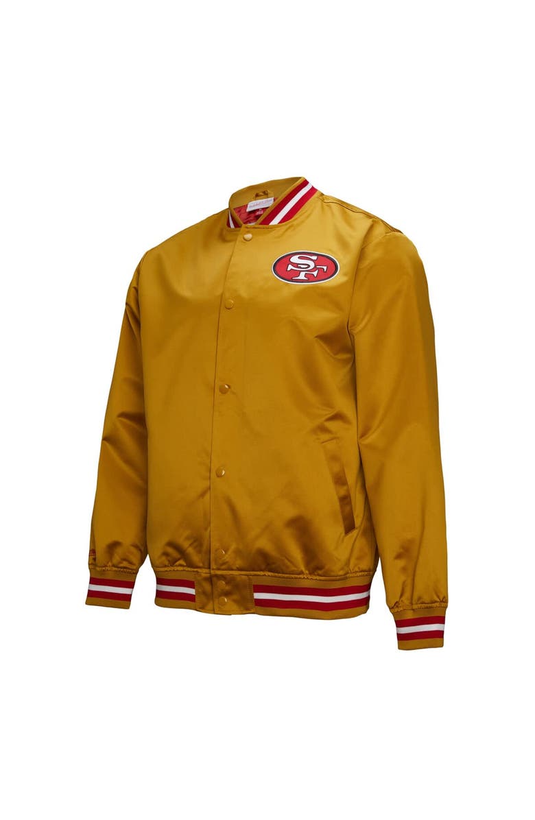 Mitchell & Ness Men's Mitchell & Ness Gold San Francisco 49ers Double Down Satin Full-Snap Jacket, Alternate, color, Gold