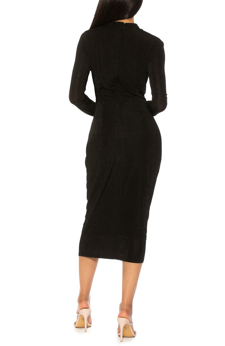 Alexia Admor Kim Bodycon Long Sleeve Midi Dress, Alternate, color, Black