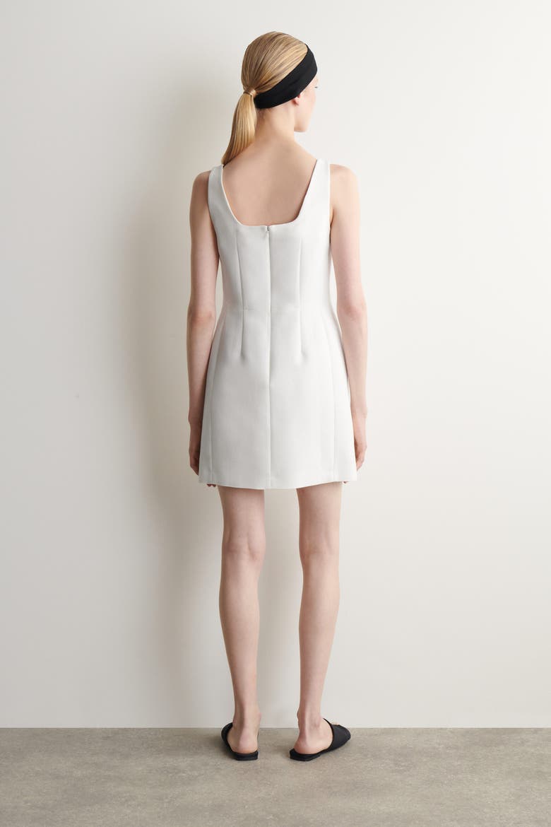 Sculpted Textured Mini Dress, Alternate, color, WHITE