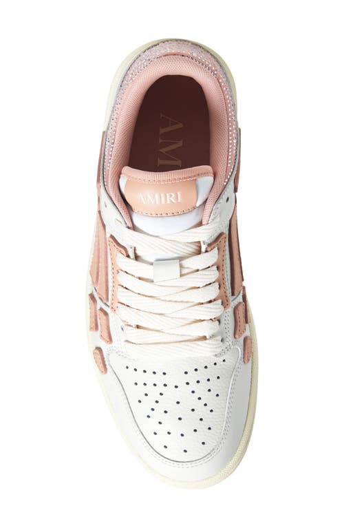Amiri Crystal Satin Skeleton Low Top Sneaker In Sand