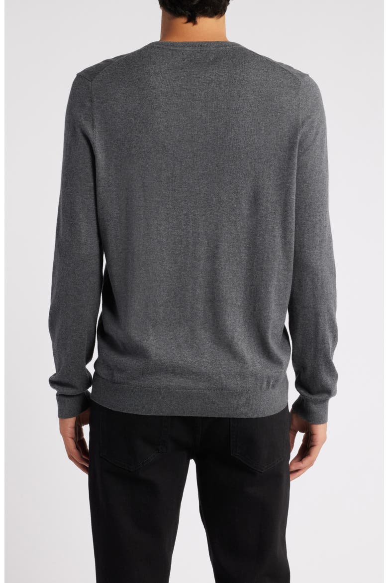 Cotton & Silk Crewneck Sweater, Alternate, color, GREY MAGNET HEATHER