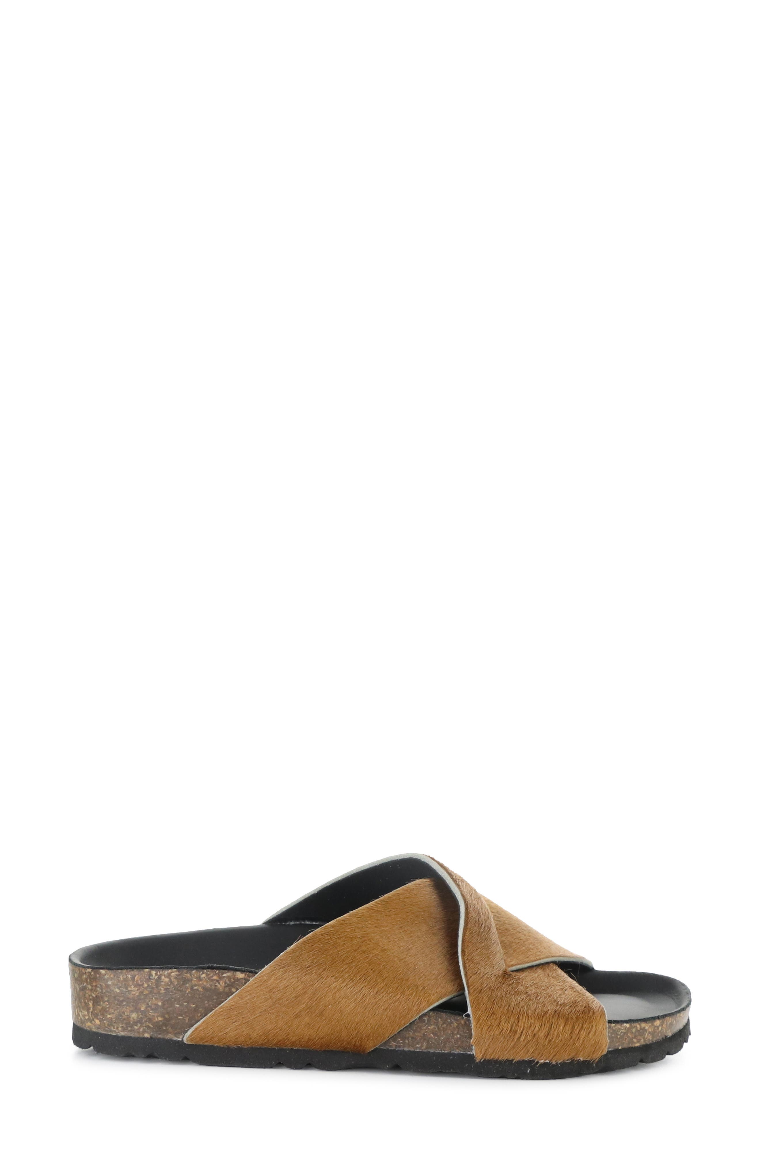 Suna Genuine Calf Hair Sandal, Alternate, color, BRANDY