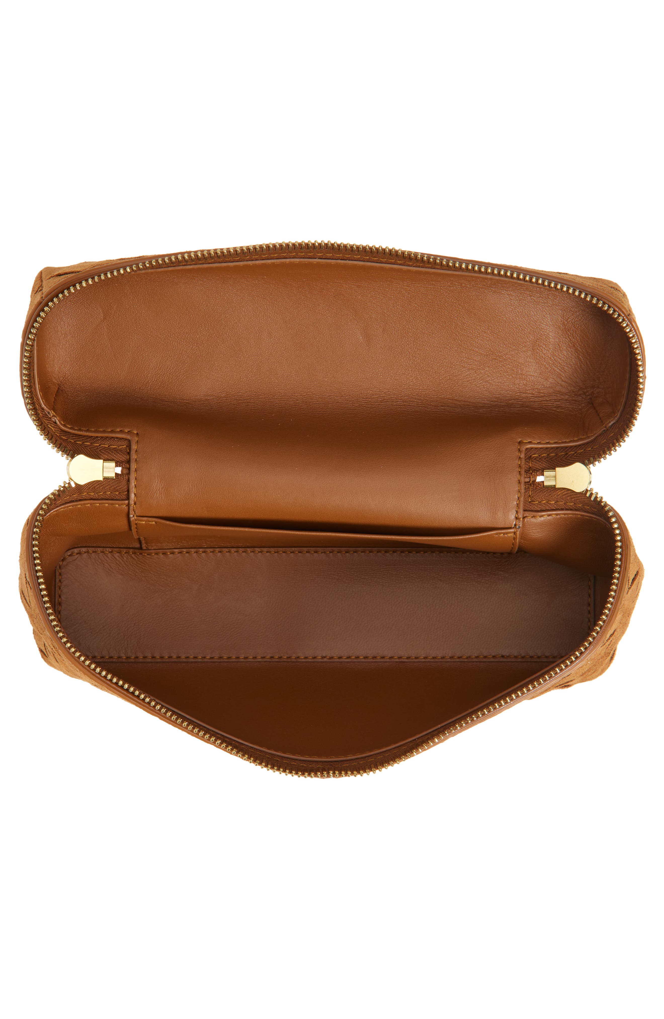 Bottega Veneta Bang Bang Intrecciato Suede Vanity Case, Alternate, color, 2588 Amber-Gold