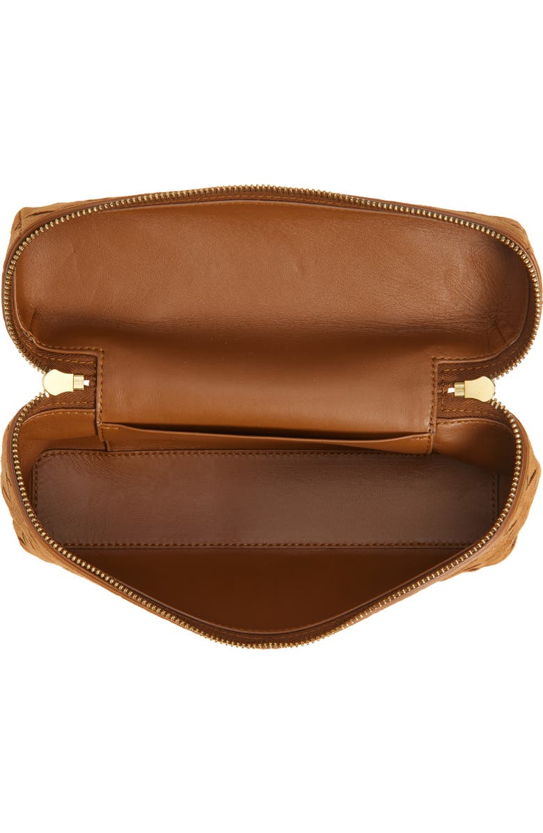 Bottega Veneta Bang Bang Intrecciato Suede Vanity Case, Alternate, color, 2588 Amber-Gold