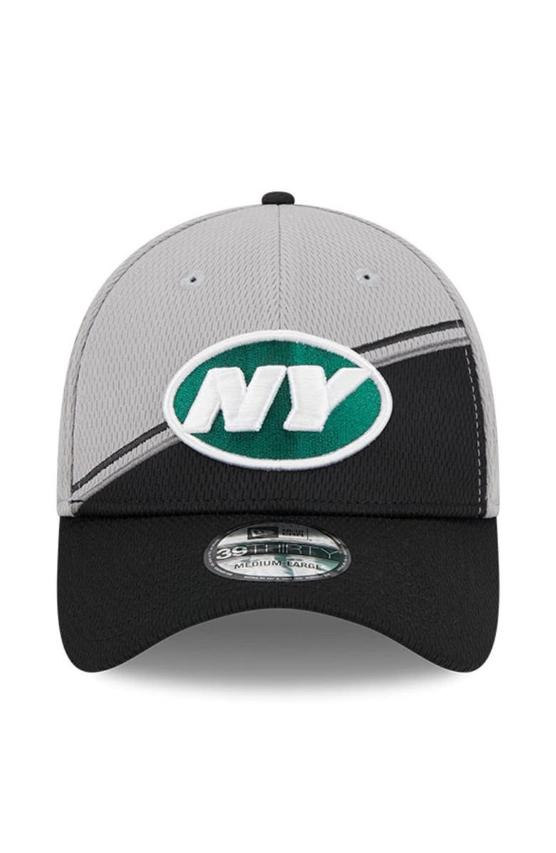 New Era Men's New Era Gray/Black New York Jets 2023 Sideline 39THIRTY Flex Hat, Alternate, color, Gray