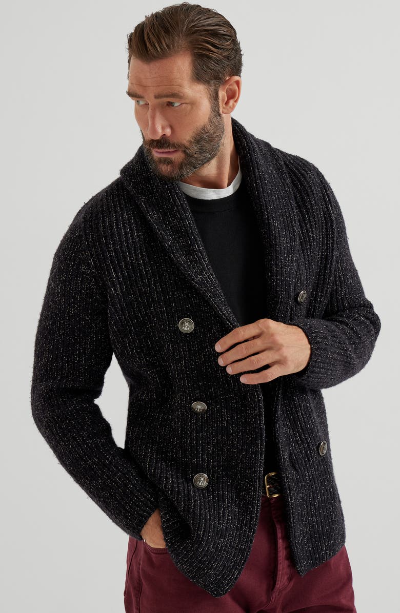 Brunello Cucinelli Lightweight sweater with patches, Alternate, color, Black