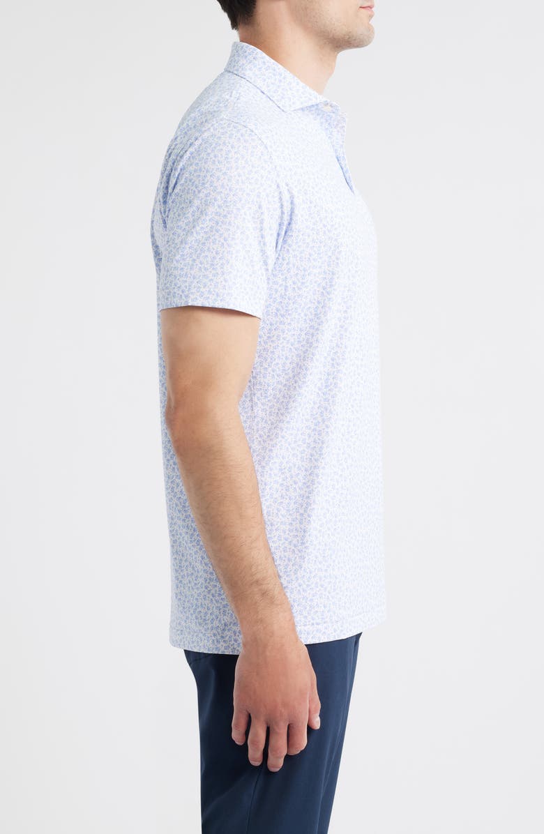 Peter Millar Olive Grove Martini Print Performance Jersey Polo, Alternate, color, White