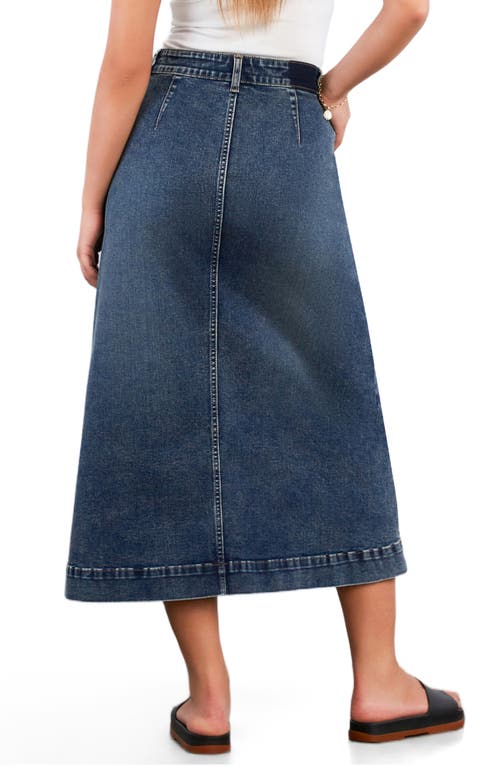 Hint Of Blu Upper East Side Denim Maxi Skirt In Blue