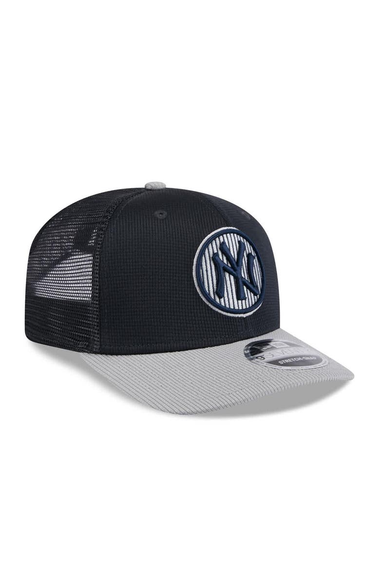 New Era Men's New Era  Navy/Gray New York Yankees 2025 Batting Practice 9SEVENTY Stretch-Snap Trucker Hat, Alternate, color, 
