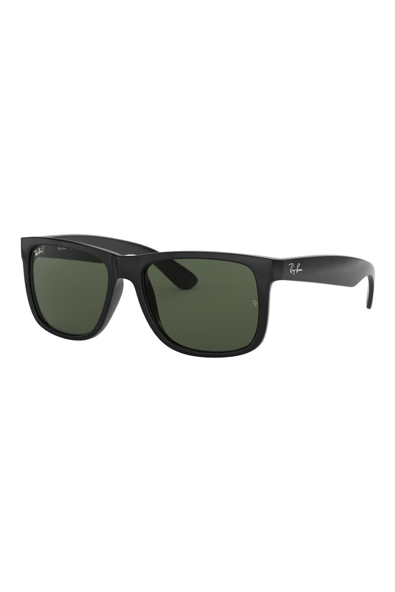 55mm Rectangular Sunglasses, Alternate, color, BLACK