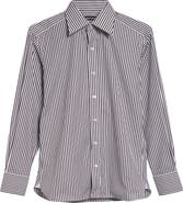 TOM FORD Slim Fit Ladder Stripe Button-Up Shirt