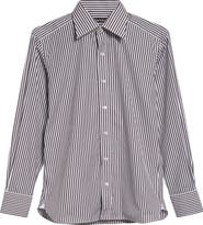 TOM FORD Slim Fit Ladder Stripe Button-Up Shirt