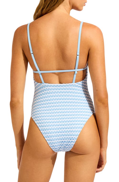 Seafolly Mesh Effect One-piece Swimsuit In Blue