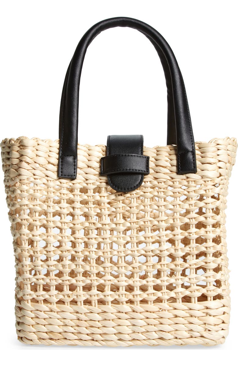 BTB Los Angeles Mini Jules Rattan Tote, Main, color,