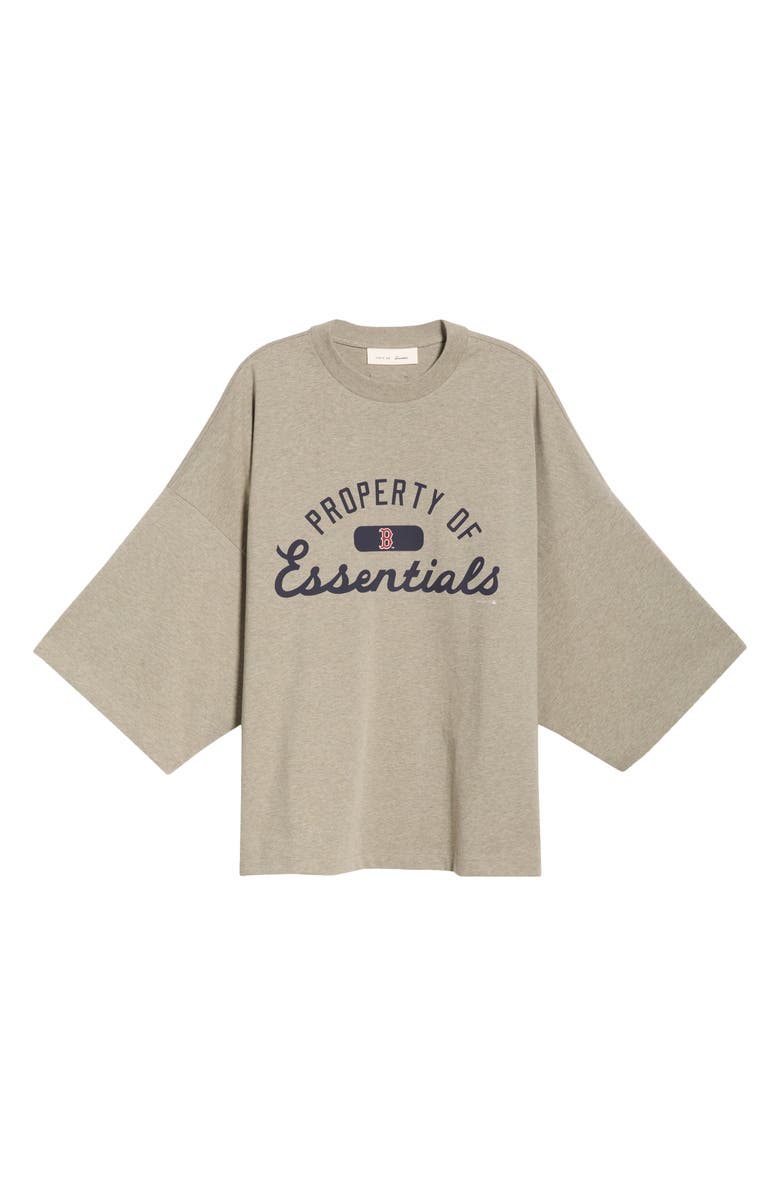 Fear of God Essentials x MLB Red Sox Cotton Graphic T-Shirt, Main, color, Seal Heather