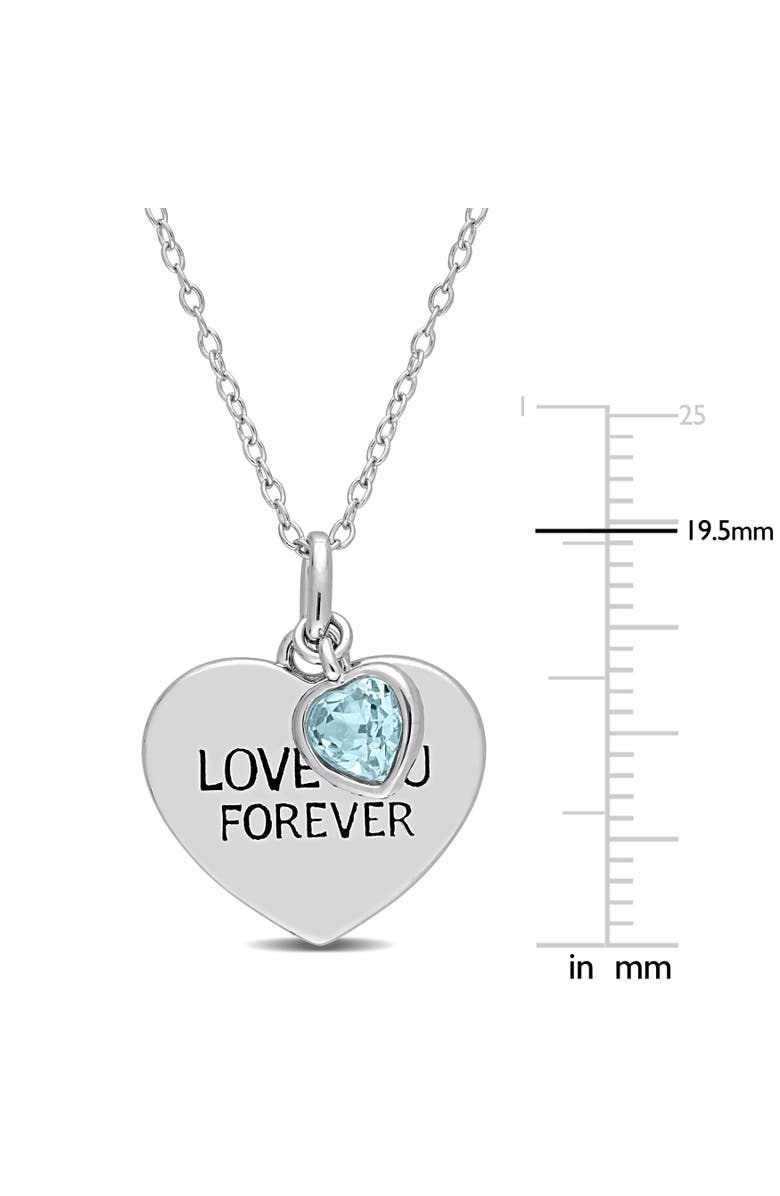 Julianna B. LOVE YOU FOREVER Heart Necklace, Alternate, color, Blue Topaz