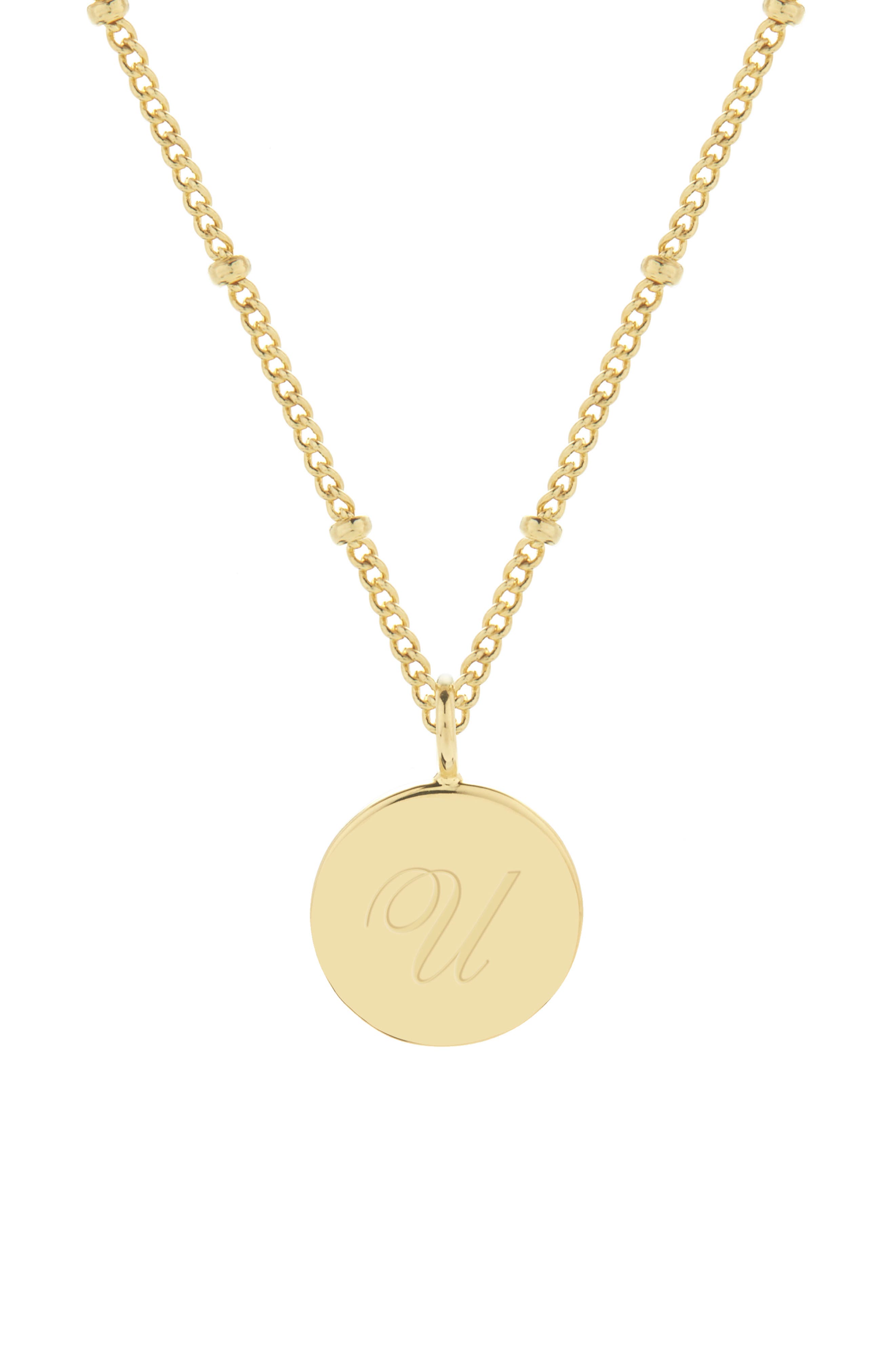 Brook and York Lizzie Initial Pendant Necklace in Gold U 