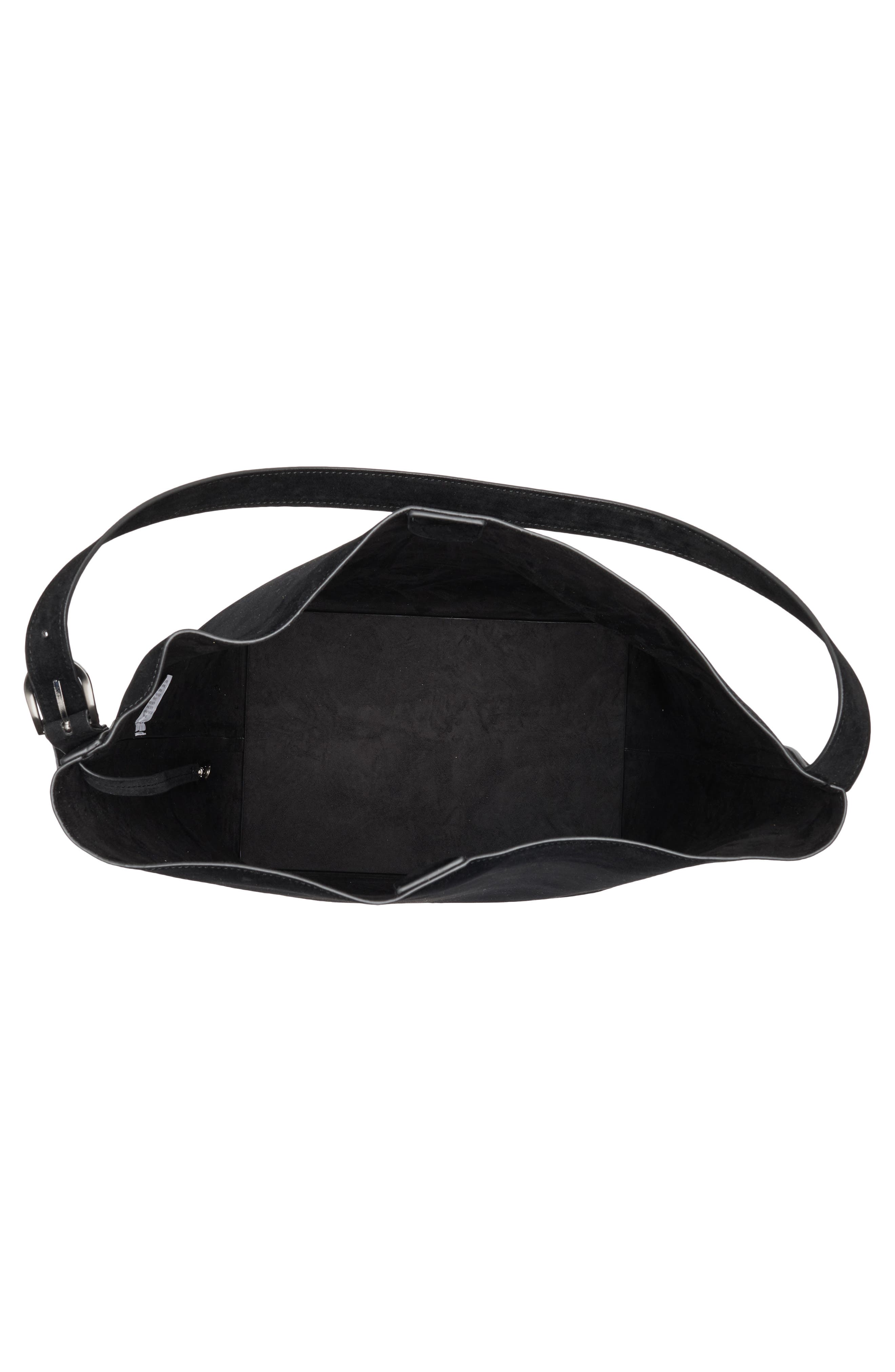 BCBG Slouchy Bucket Shoulder Bag with Pouch, Alternate, color, Black