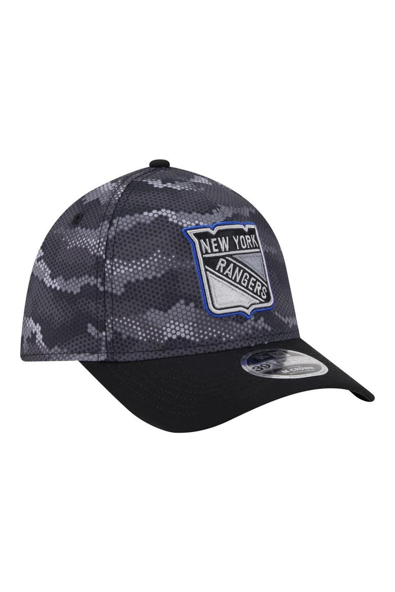 Men's New Era Black New York Rangers Zero Dark 39THIRTY Flex Hat, Alternate, color, Black