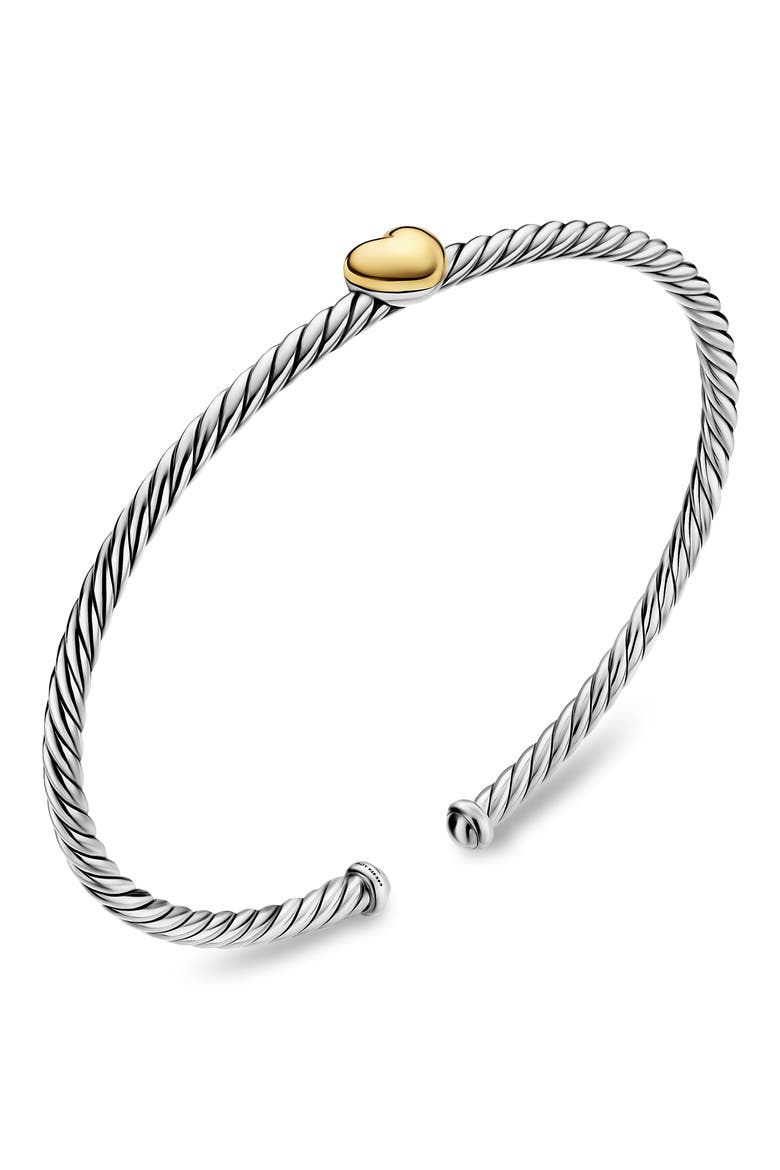 2.6mm Micro Cable Flex® Heart Bracelet, Alternate, color, SILVER