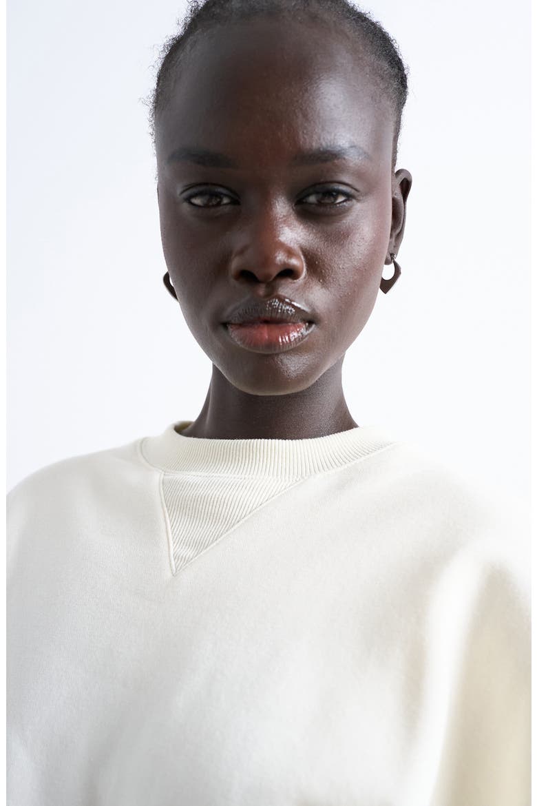Oversize Balloon Hem Sweatshirt, Alternate, color, CREAM