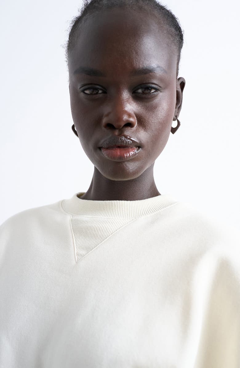 Topshop Oversize Balloon Hem Sweatshirt, Alternate, color, Cream