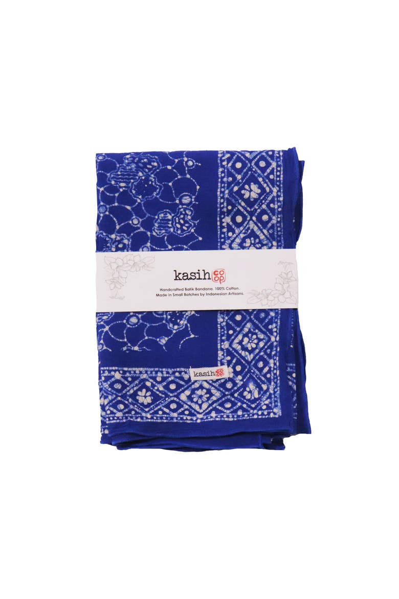 Oversized Hand Dyed Batik Bandana, Alternate, color, Boulder Blue