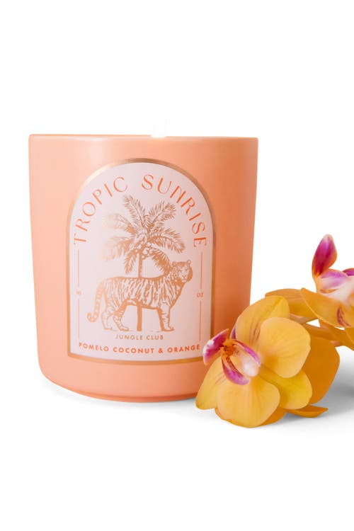 Jungle Club Tropic Sunrise Ceramic Candle In Orange