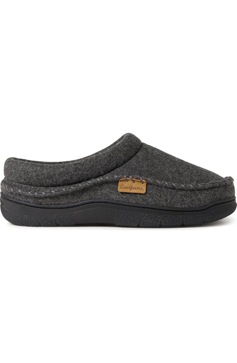 DEARFOAMS Thompson Whipstitch Trim Slipper, Alternate, color, Dark Heather Grey