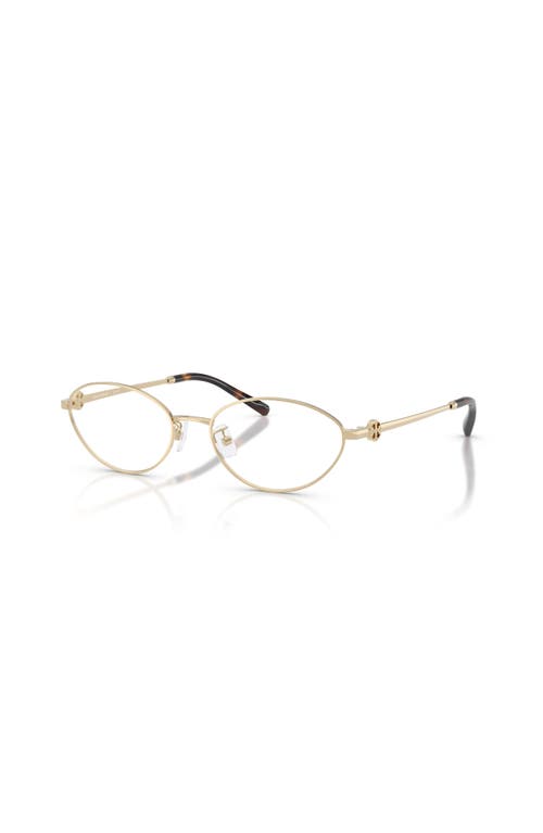 Tory Burch 53mm Oval Optical Glasses In Gold