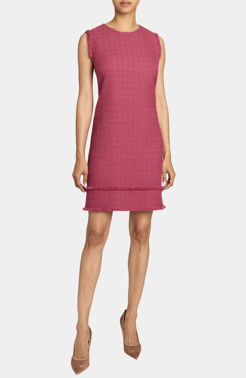 Santorelli Aretha Sleeveless Shift Tweed Dress In Pink