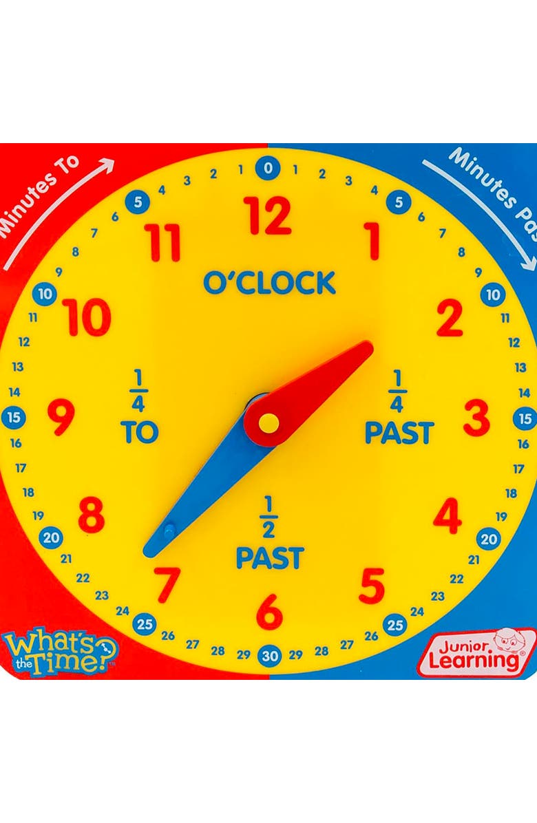 Junior Learning What's the Time Geared Clock Educational Toy, Alternate, color, Multicolored