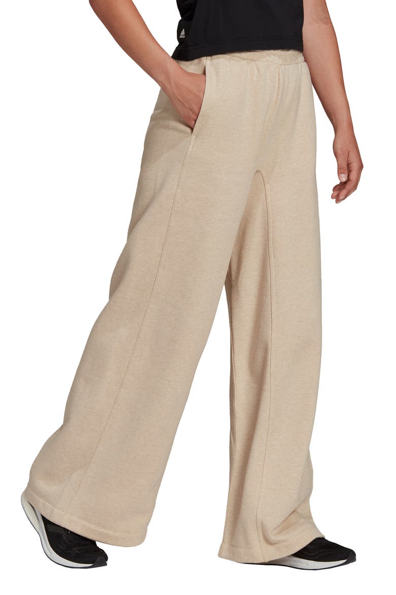 Wide Leg Cotton Blend Boyfriend Pants, Alternate, color, BOTANIC BEIGE MEL