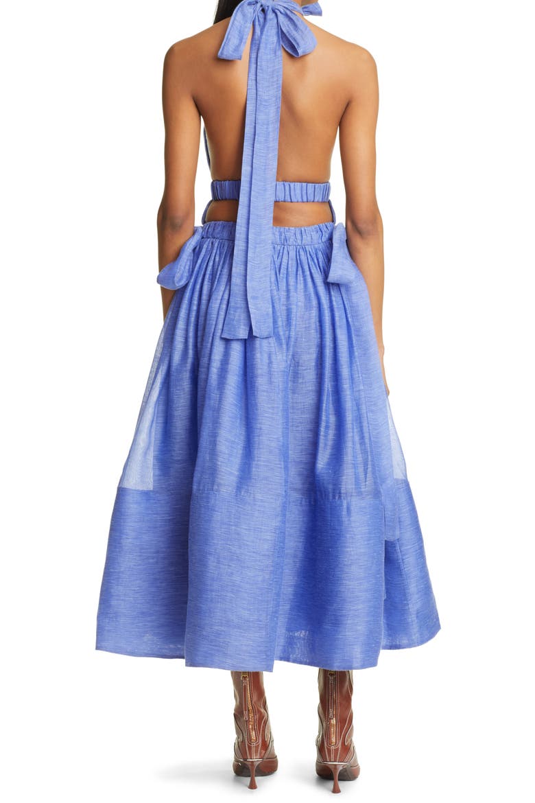 Luminous Halter Gown, Alternate, color, CORNFLOWER