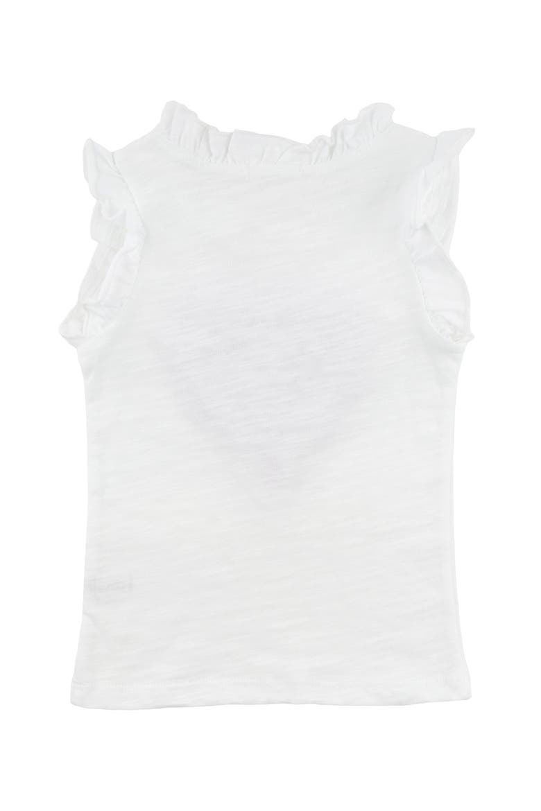 Ruffle Heart Bright Pink Sparkle Rebekah Ruffle Tank, Alternate, color, Oyster
