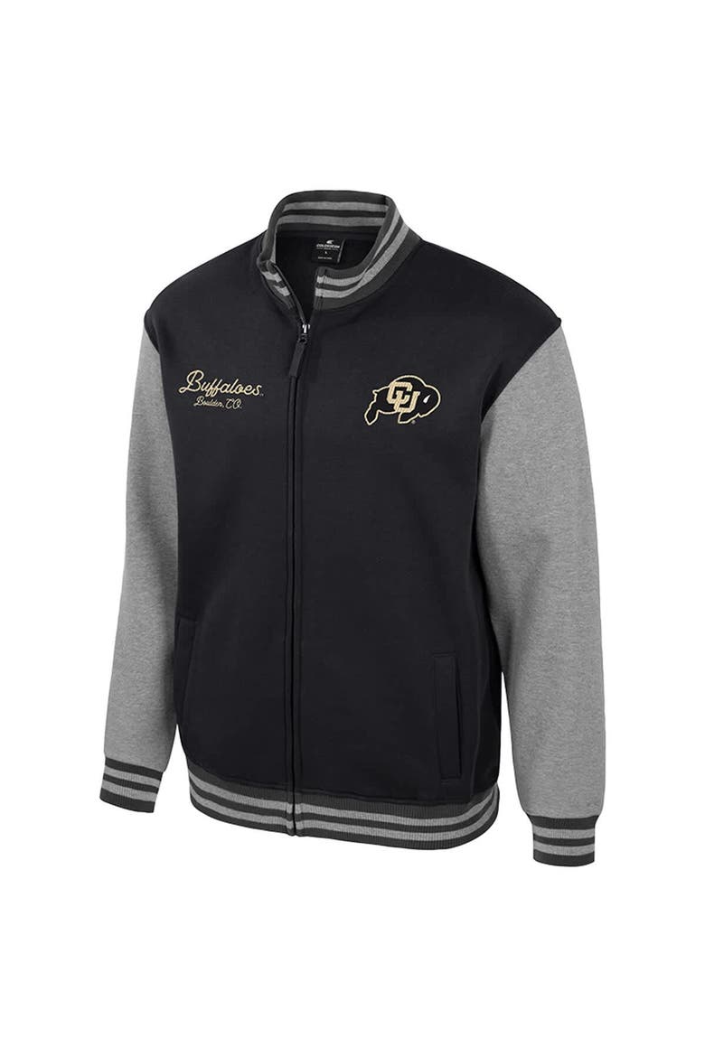 Men's Colosseum Black Colorado Buffaloes Ambi-Turner Full-Zip Varsity Jacket, Alternate, color, Black