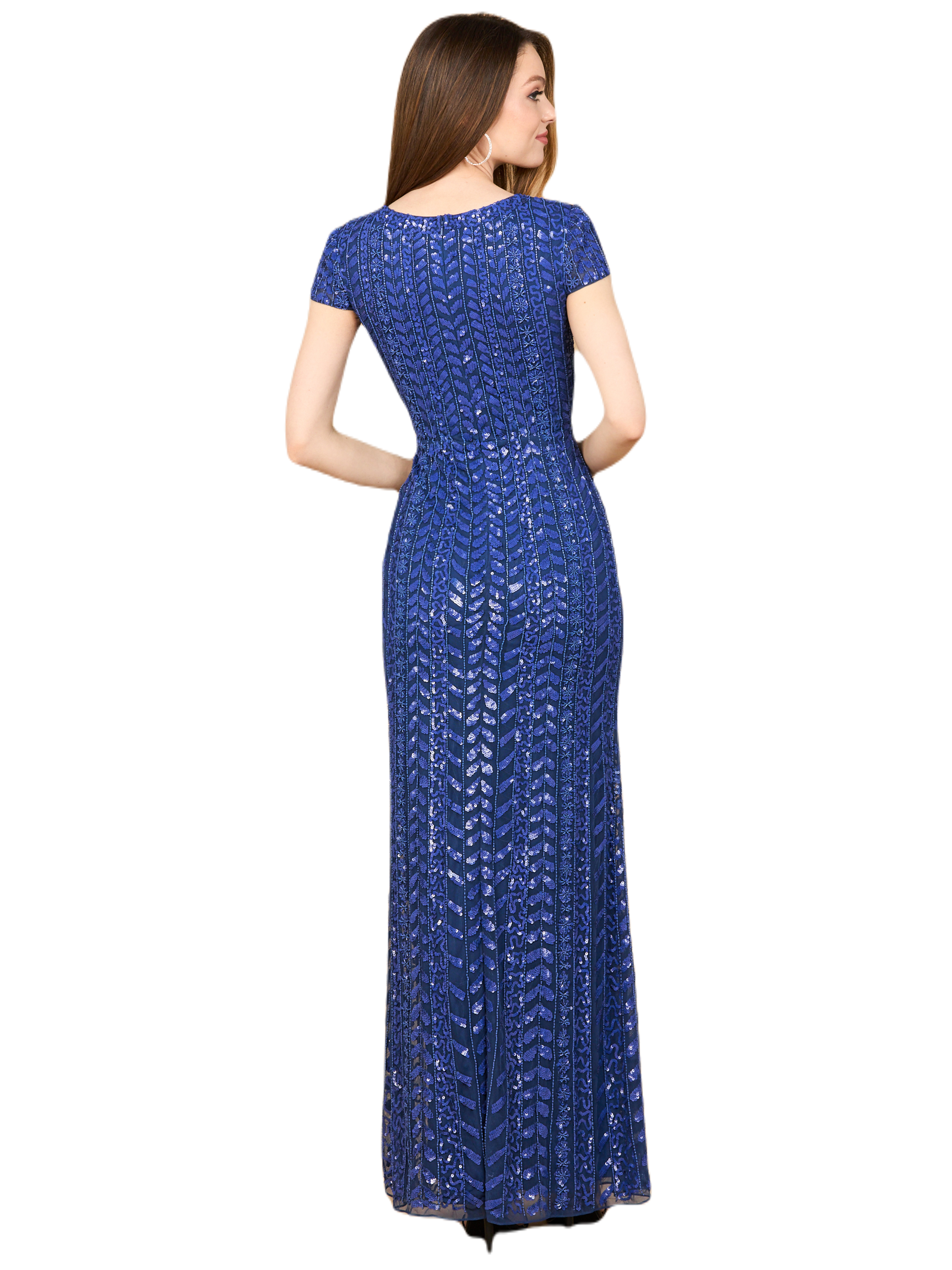 Beaded Gown with Cap Sleeves - image 2