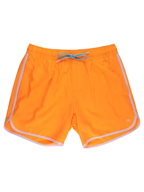 UPF50+ Sun Protected Men's Stretch Dolphin Hem Swim Trunks